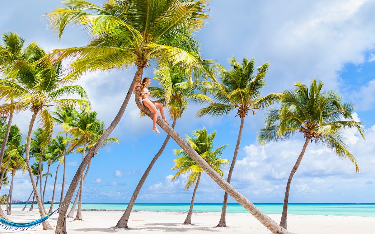 A Woman on a Beach in the Dominican Republic