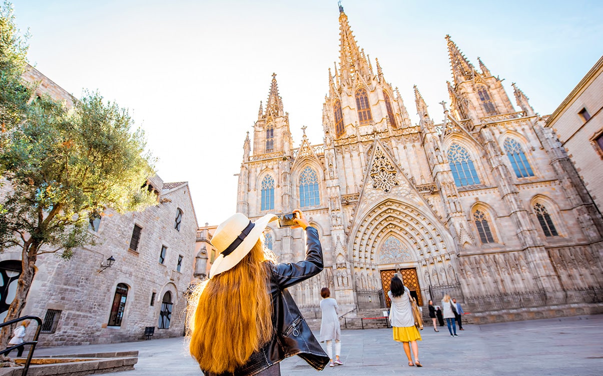 A Woman Exploring Barcelona