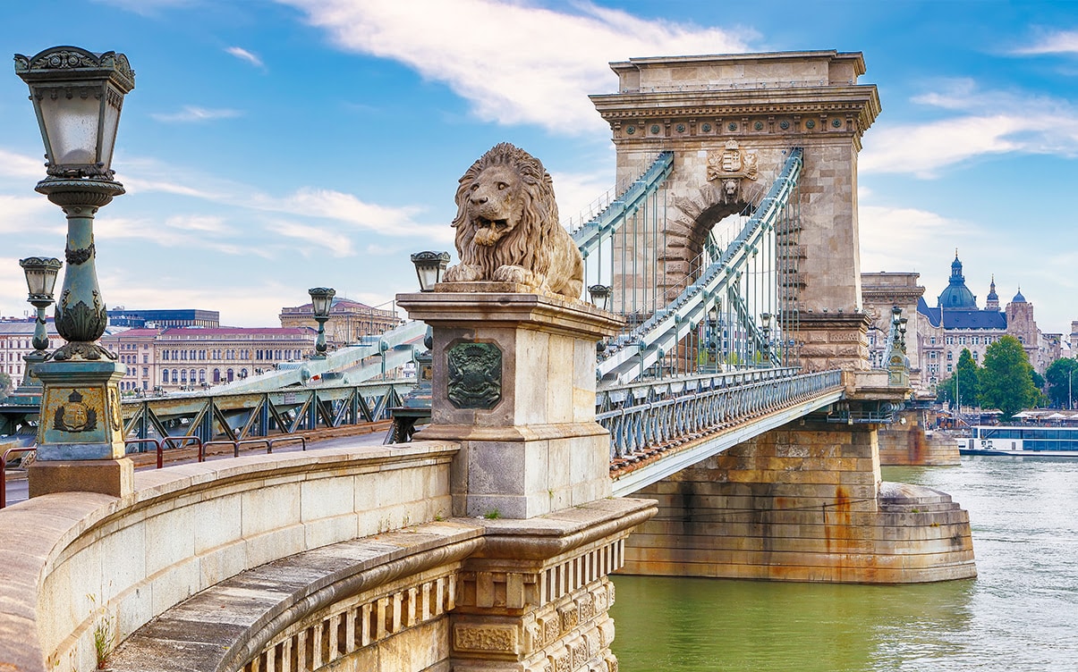 The Szechenyi Chain Bridge in Budapest