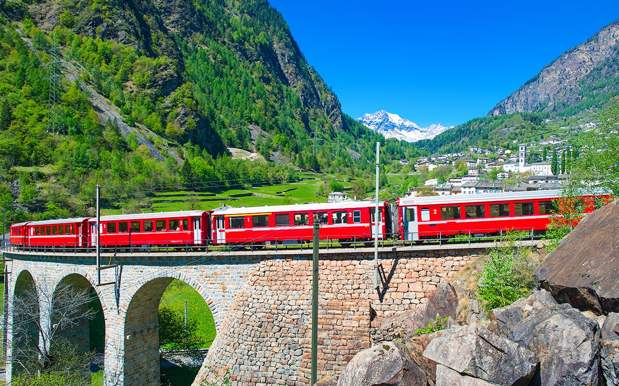 The Bernina Express in Switzerland