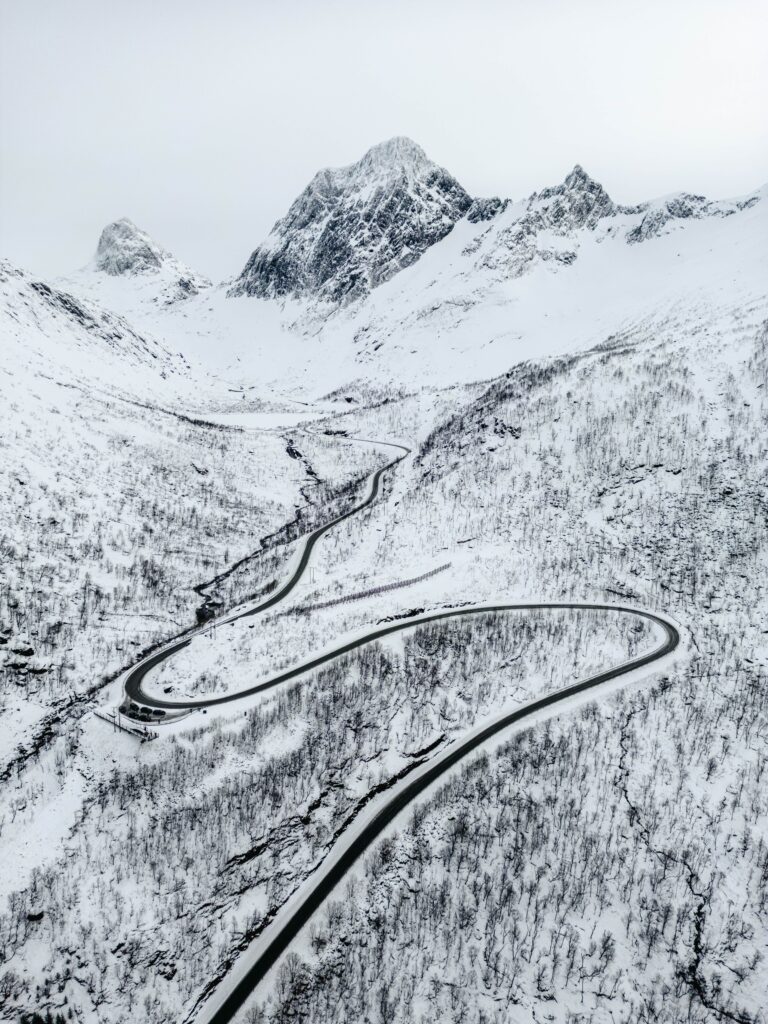 Aerial view near Bergsbotn Norway.