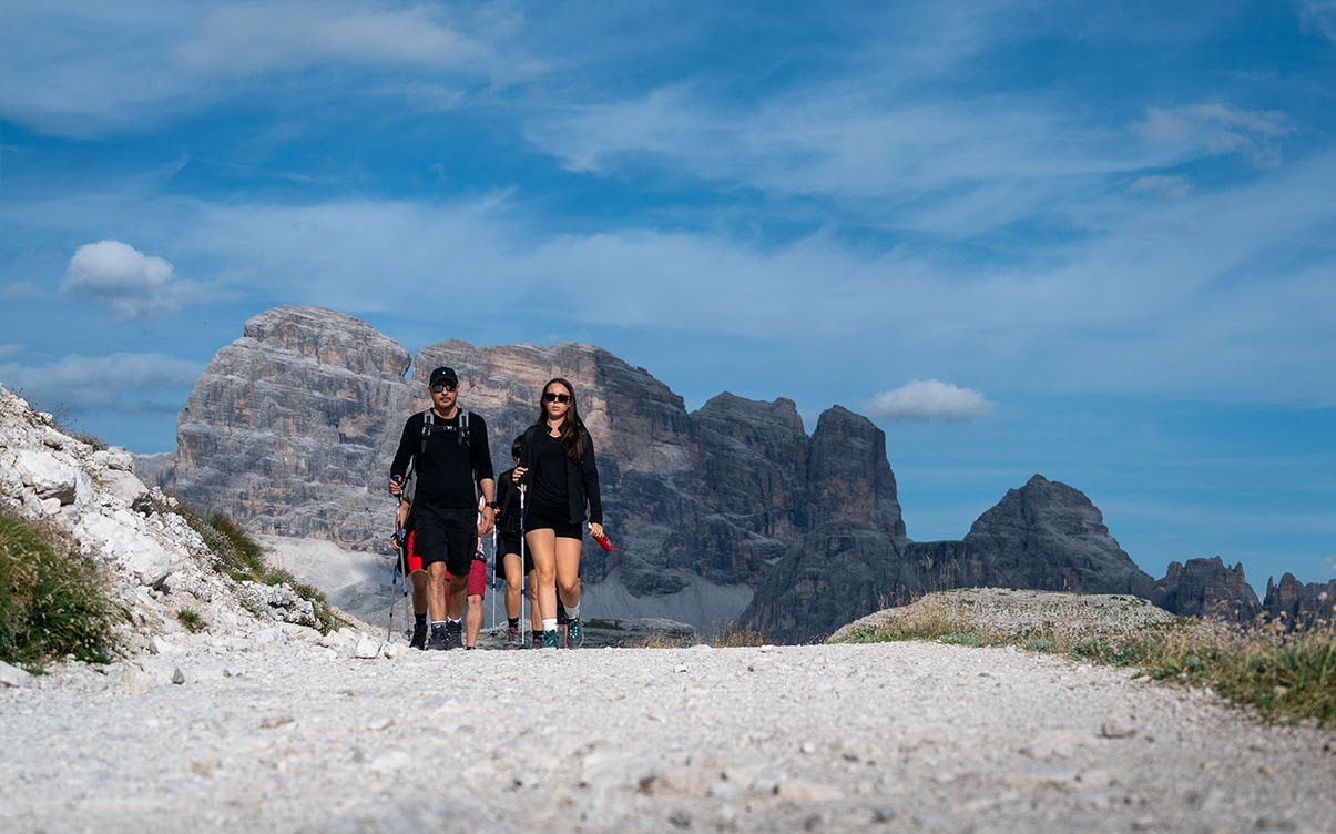 A Group of Hikers in the Dolomites