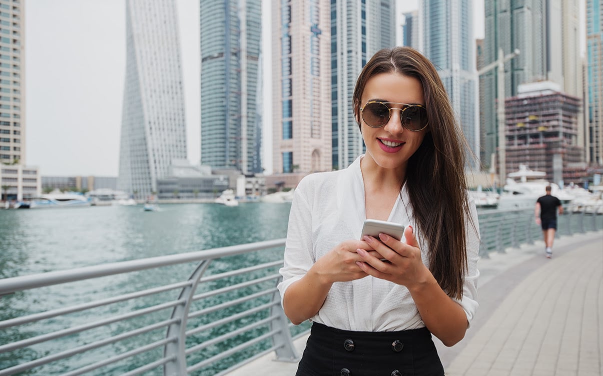 A Woman Using Her Phone