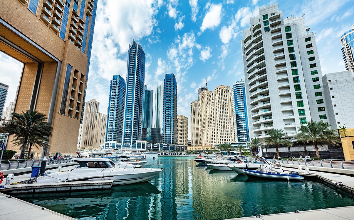 Boats in the Dubai Marina
