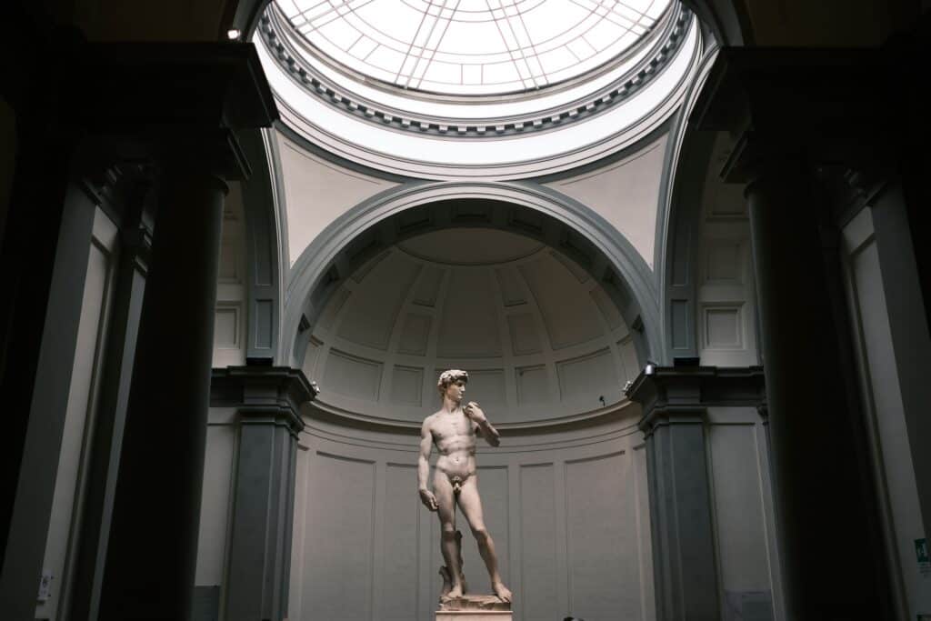 Michelangelo's David in Calleria dell'Accademia in Florence Italy