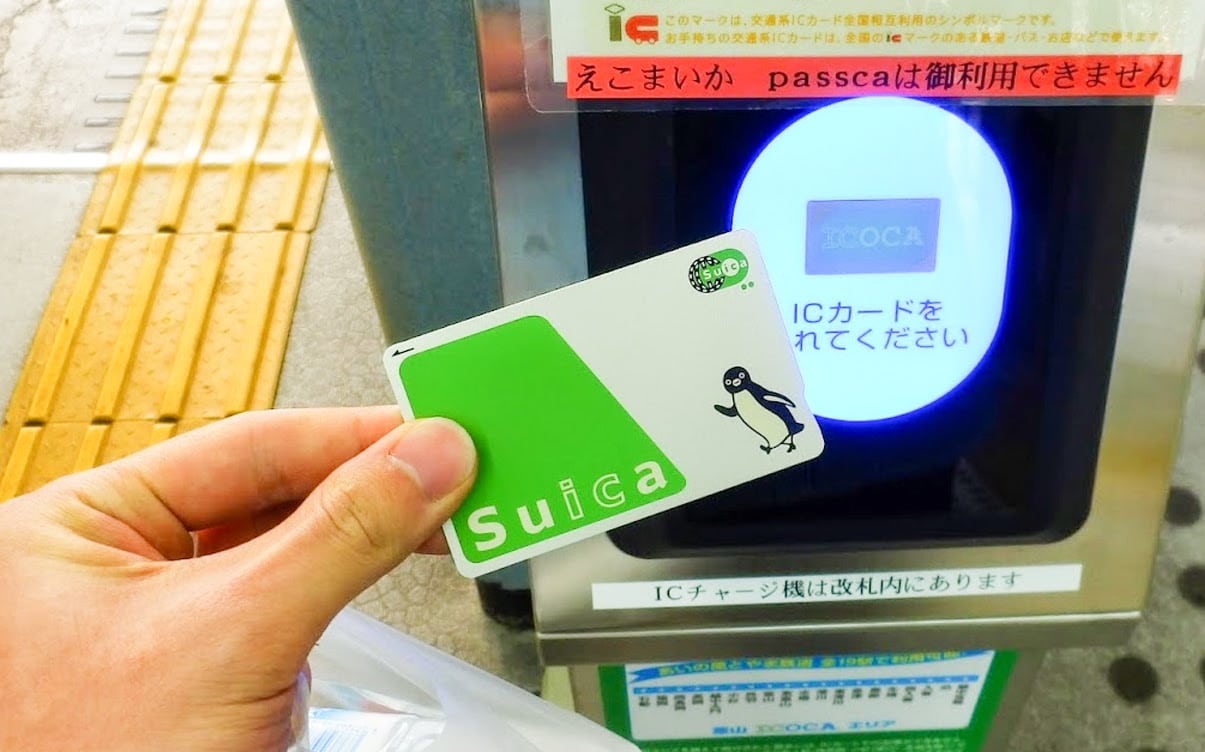 A Person Using a Suica IC Card