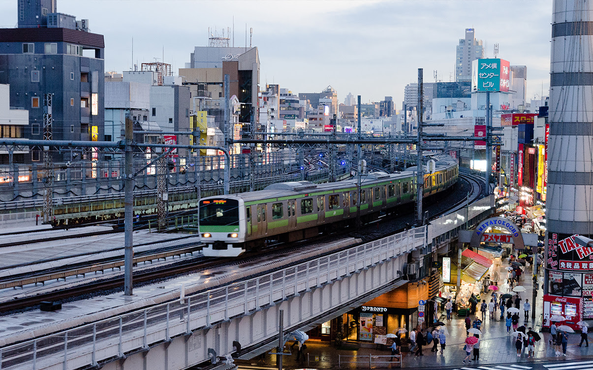 A Train in Ueno Japan