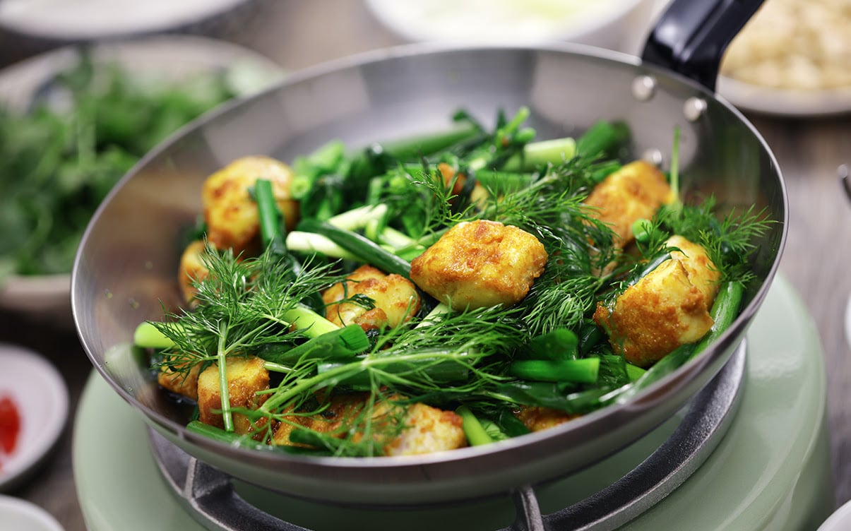 Cha Ca Cooking in a Pan