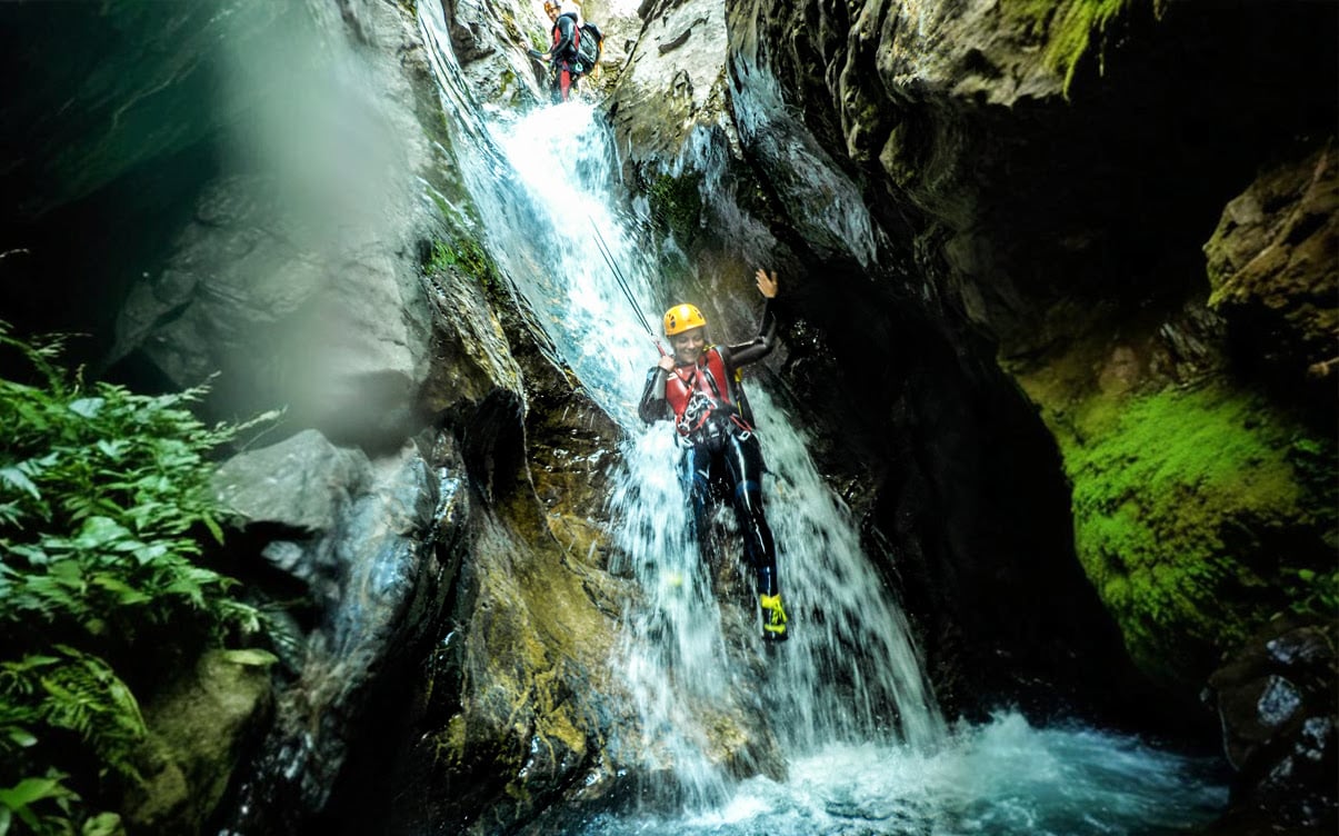 People on a Waterfall Canyoneering Tour