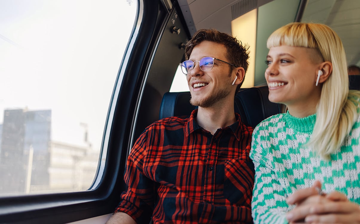 A Couple on a Train