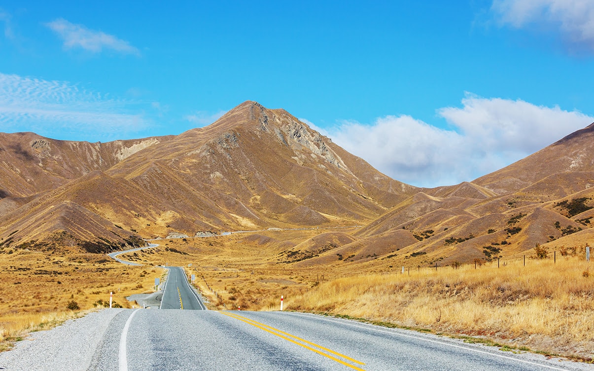 Lindis Pass in New Zealand