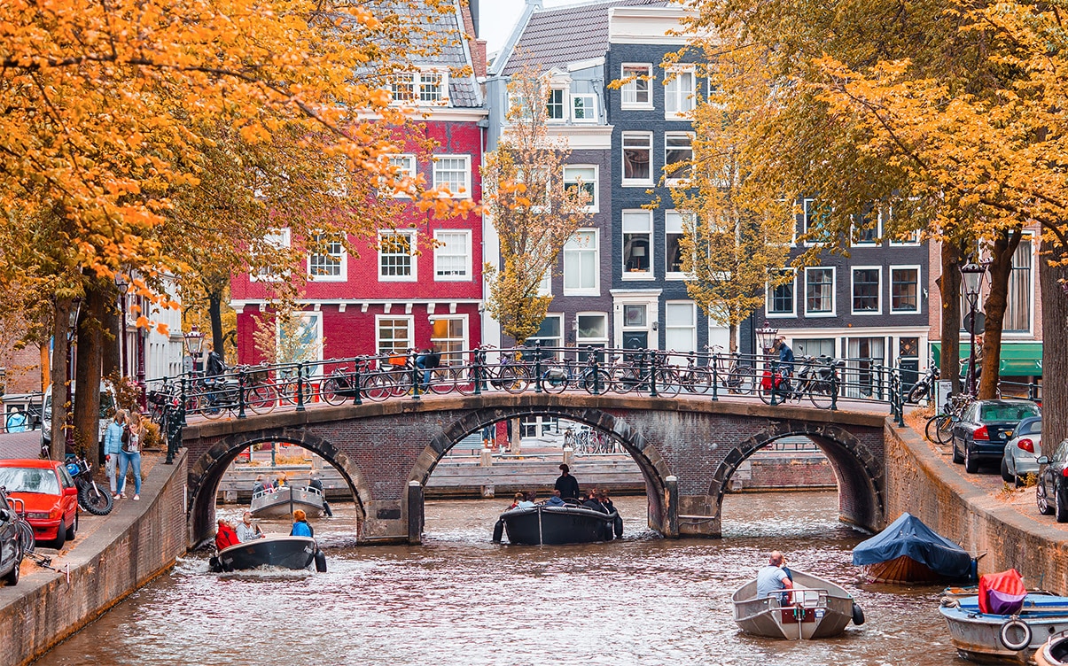 The Groenburgwal Canal in Amsterdam The Groenburgwal Canal in Amsterdam