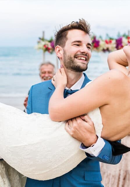 A Couple Getting Married on a Beach
