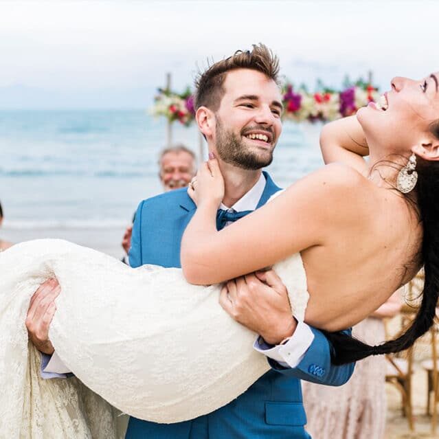 A Couple Getting Married on a Beach