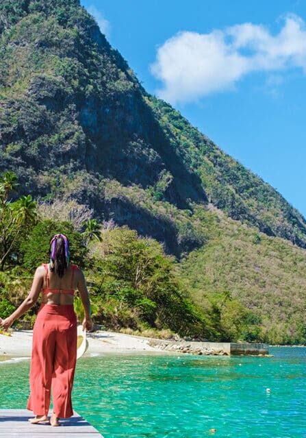 A Couple at a Beach in Saint Lucia