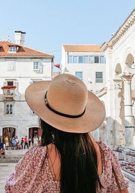 A Woman Visiting Diocletian's Palace in Split Croatia