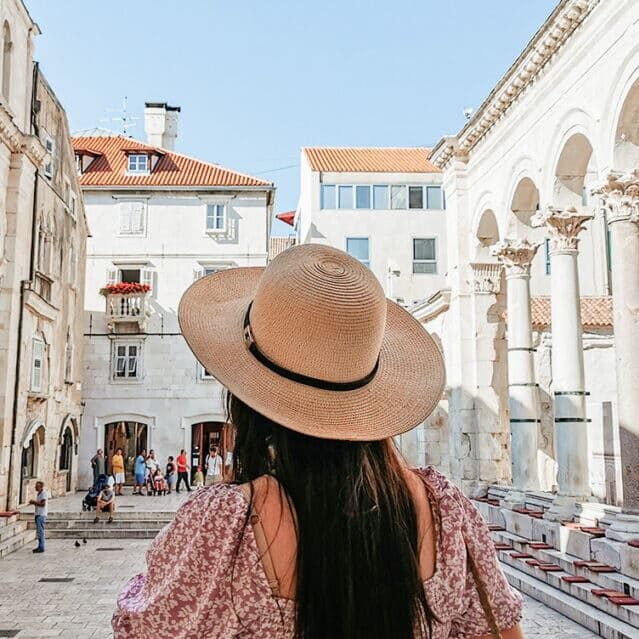 A Woman Visiting Diocletian's Palace in Split Croatia