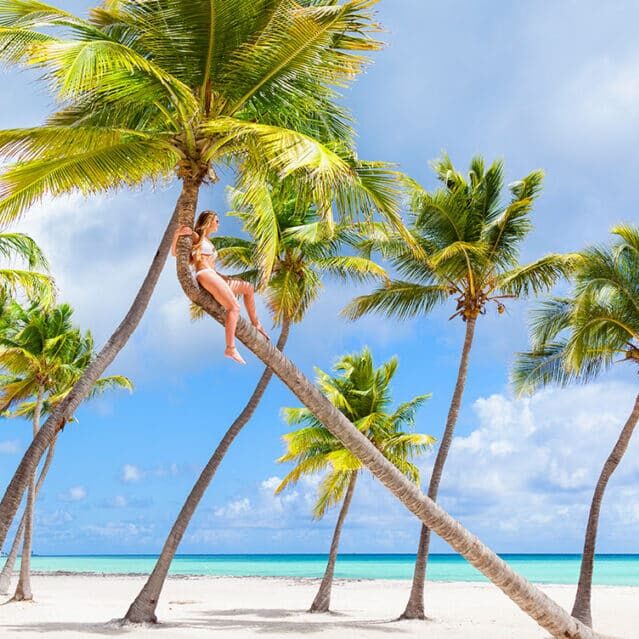 A Woman on a Beach in the Dominican Republic