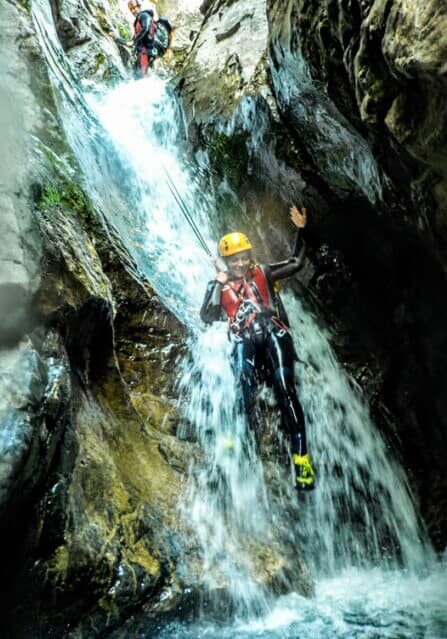 People on a Waterfall Canyoneering Tour