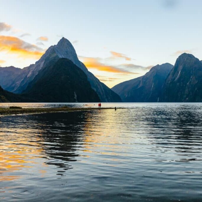 Milford Sound New Zealand at Sunset